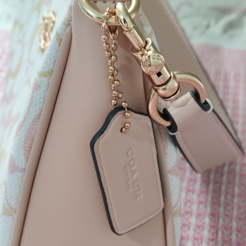 Coach Pink and Cream Signature Mini Shoulder Bag - Picture 7 of 12